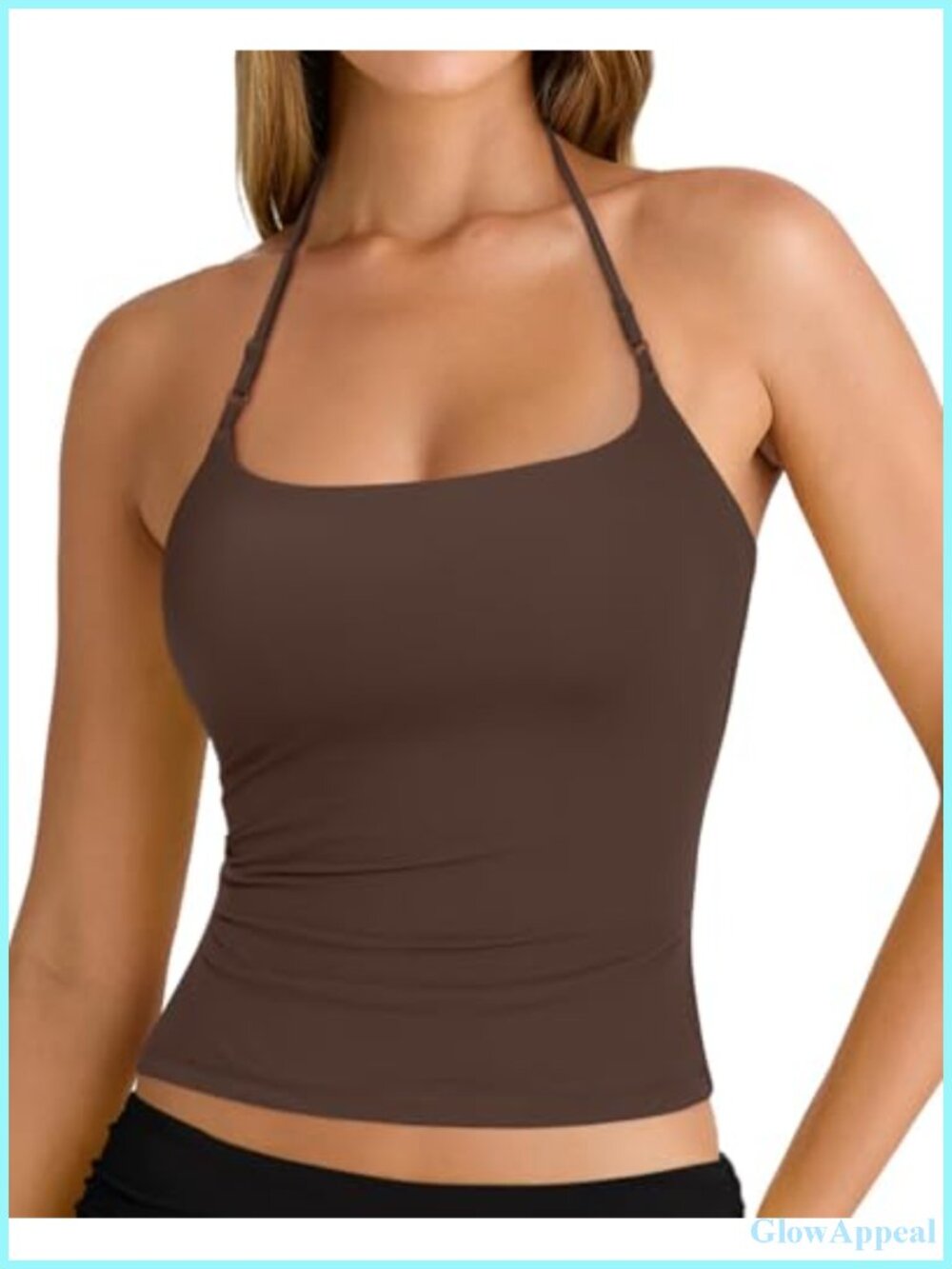 Double Lined Halter Tank Top Backless Camisole Crop Top Going Out - Picture 1 of 6
